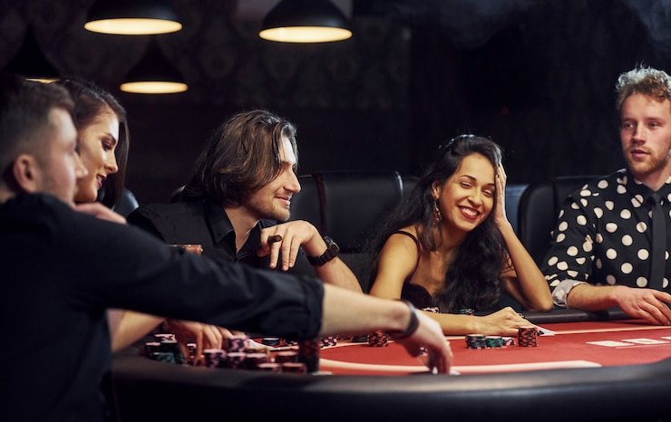 Live blackjack table with real dealer and multi-camera feed layout